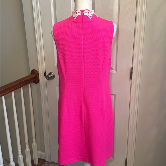 Vince Camuto NWT Appliqué Sleeveless Shift Dress Hot Pink & White Women Size 14 - Picture 5 of 15
